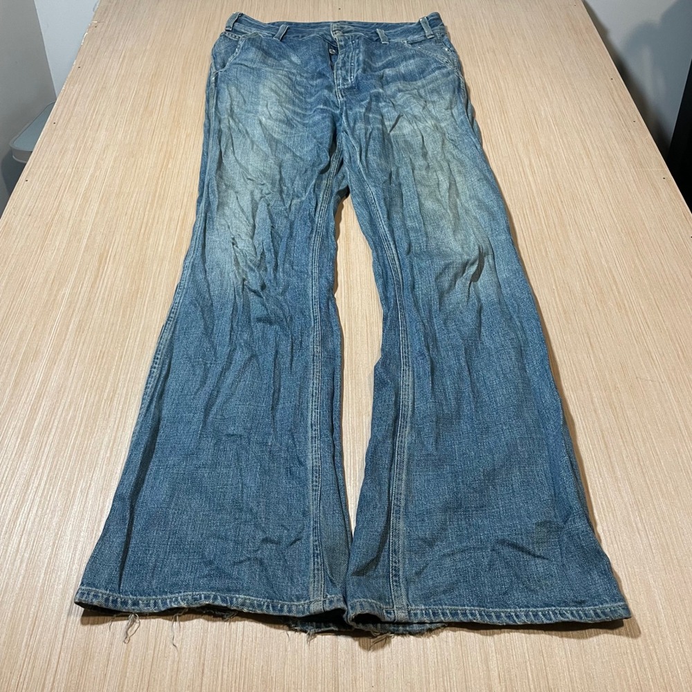 Citizens of Humanity Jeans Mens Blue Flare Cinch Back Premium Vintage 35x32